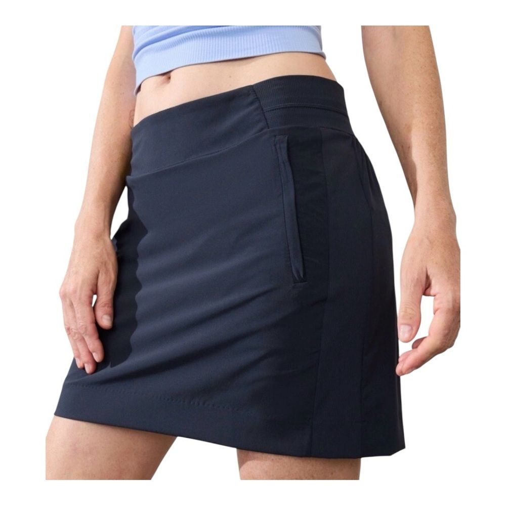 Athleta Brooklyn Skort Black Size 16 Zip Pocket Stretch Golf Tennis